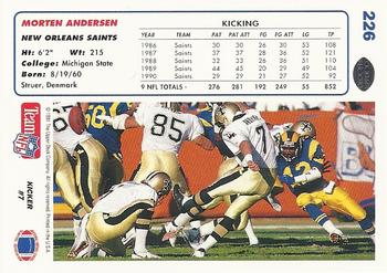 1991 Upper Deck #226 Morten Andersen Back