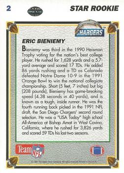 1991 Upper Deck #2 Eric Bieniemy Back
