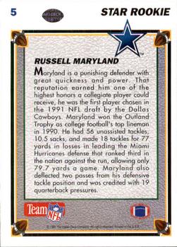1991 Upper Deck #5 Russell Maryland Back