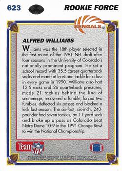 1991 Upper Deck #623 Alfred Williams Back
