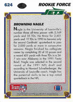 1991 Upper Deck #624 Browning Nagle Back