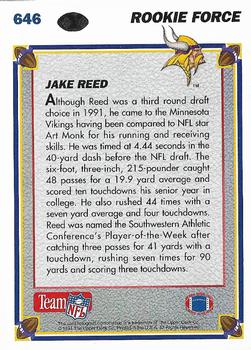 1991 Upper Deck #646 Jake Reed Back