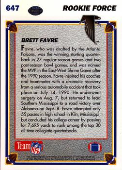 1991 Upper Deck #647 Brett Favre Back