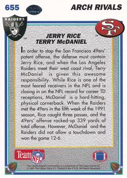 1991 Upper Deck #655 Jerry Rice / Terry McDaniel Back