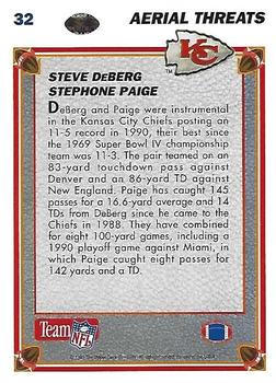 1991 Upper Deck #32 Steve DeBerg / Stephone Paige Back