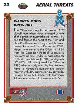 1991 Upper Deck #33 Warren Moon / Drew Hill Back