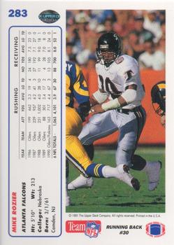 1991 Upper Deck #283 Mike Rozier Back