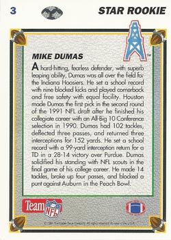 1991 Upper Deck #3 Mike Dumas Back
