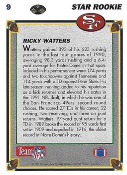 1991 Upper Deck #9 Ricky Watters Back