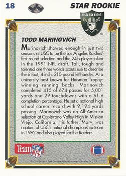 1991 Upper Deck #18 Todd Marinovich Back