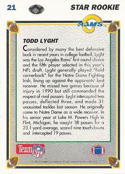 1991 Upper Deck #21 Todd Lyght Back
