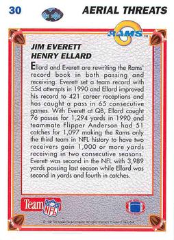 1991 Upper Deck #30 Jim Everett / Henry Ellard Back
