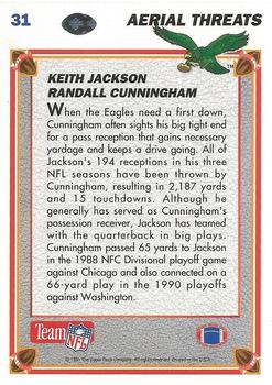 1991 Upper Deck #31 Randall Cunningham / Keith Jackson Back