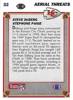 1991 Upper Deck #32 Steve DeBerg / Stephone Paige Back