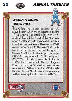 1991 Upper Deck #33 Warren Moon / Drew Hill Back