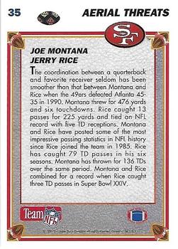 1991 Upper Deck #35 Joe Montana / Jerry Rice Back
