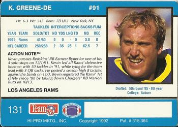 1992 Action Packed #131 Kevin Greene Back