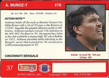 1992 Action Packed #37 Anthony Munoz Back