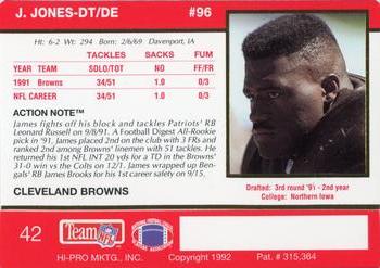 1992 Action Packed #42 James Jones Back