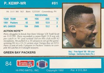 1992 Action Packed #84 Perry Kemp Back