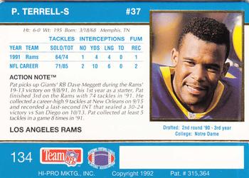 1992 Action Packed #134 Pat Terrell Back