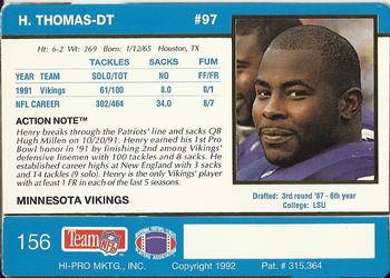 1992 Action Packed #156 Henry Thomas Back