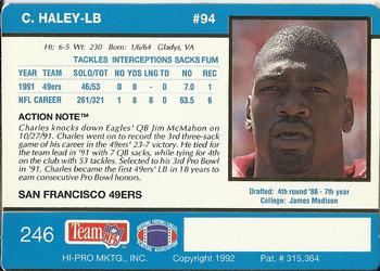 1992 Action Packed #246 Charles Haley Back
