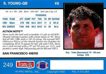 1992 Action Packed #249 Steve Young Back