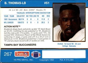 1992 Action Packed #267 Broderick Thomas Back