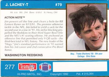 1992 Action Packed #277 Jim Lachey Back