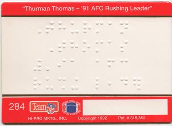 1992 Action Packed #284 Thurman Thomas Back