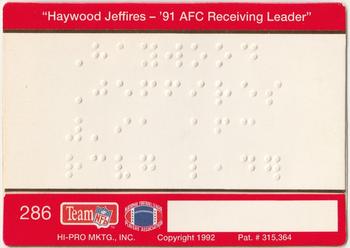 1992 Action Packed #286 Haywood Jeffires Back