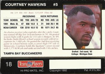 1992 Action Packed Rookie/Update #18 Courtney Hawkins Back