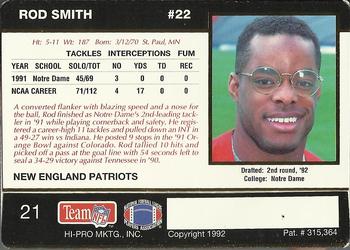 1992 Action Packed Rookie/Update #21 Rod Smith Back