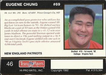 1992 Action Packed Rookie/Update #46 Eugene Chung Back