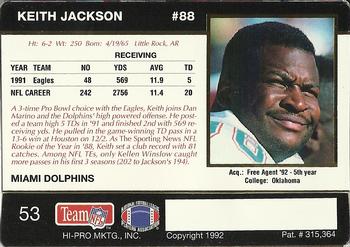 1992 Action Packed Rookie/Update #53 Keith Jackson Back