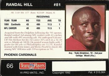 1992 Action Packed Rookie/Update #66 Randal Hill Back