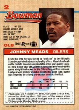 1992 Bowman #2 Johnny Meads Back