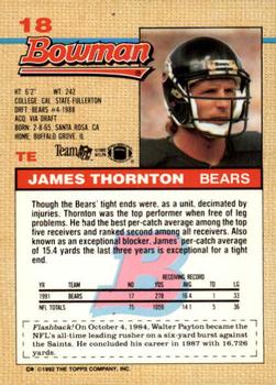 1992 Bowman #18 James Thornton Back