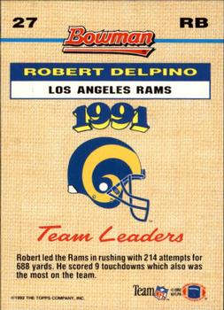 1992 Bowman #27 Robert Delpino Back