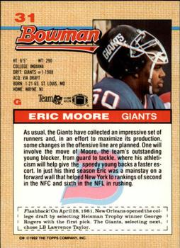 1992 Bowman #31 Eric Moore Back