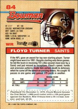 1992 Bowman #84 Floyd Turner Back
