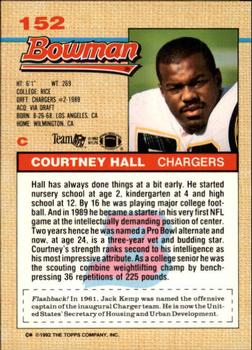 1992 Bowman #152 Courtney Hall Back