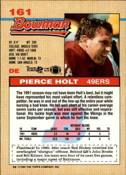 1992 Bowman #161 Pierce Holt Back