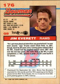1992 Bowman #176 Jim Everett Back