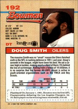 1992 Bowman #192 Doug Smith Back