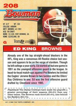 1992 Bowman #208 Ed King Back