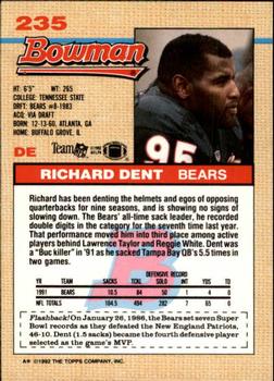 1992 Bowman #235 Richard Dent Back