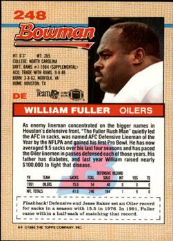1992 Bowman #248 William Fuller Back