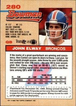 1992 Bowman #280 John Elway Back